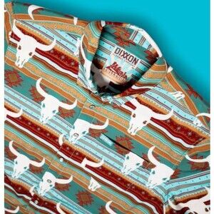 Dixxon Flannel Tolleson Sz L SS Party Shirt Western Southwest Desert Design NEW!
